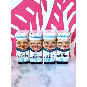 Vintage Spice Jars. Chef Spice Shakers. Set of 4